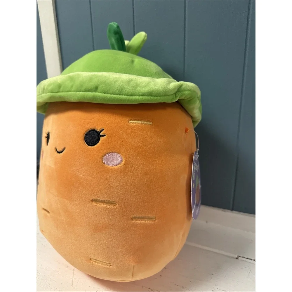 Squishmallow Easter 2025 Caroleena the Carrot Wearing a Bucket Hat NEW 12‎ inch